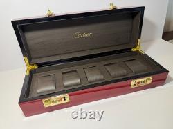 Luxury Red Lacquered Watch Storage Box 5 Slot Display Case Combination Lock Gift