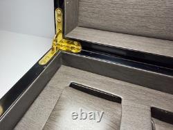 Luxury Red Lacquered Watch Storage Box 5 Slot Display Case Combination Lock Gift