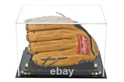MLB Collectible Clear Baseball Glove Display Case with Gold Risers (A004-GR)