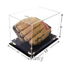MLB Collectible Clear Baseball Glove Display Case with Gold Risers (A004-GR)