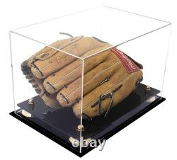 MLB Collectible Clear Baseball Glove Display Case with Gold Risers (A004-GR)