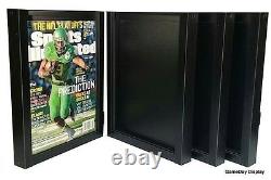 Magazine Sports Illustrated Display Frame Case Black Shadow Box Lot Of 4