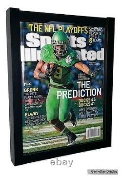 Magazine Sports Illustrated Display Frame Case Black Shadow Box Lot Of 4