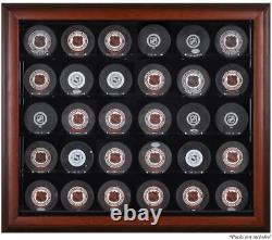 Mahogany Framed 30 Hockey Puck Display Case