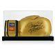 Manny Pacquiao Signed Gold Boxing Glove. In Display Case