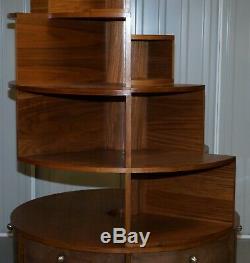 Massive 232cm High Round Revolving Bookcase Display Cabinet With Cupboard Base