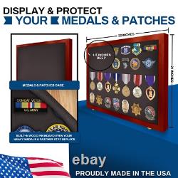 Medal Display Case, Award, Pin, Patches, Insignia, Ribbons Display Cabinet-Medium
