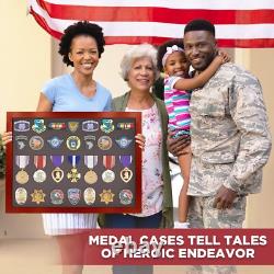 Medal Display Case, Award, Pin, Patches, Insignia, Ribbons Display Cabinet-Medium