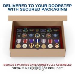 Medal Display Case, Award, Pin, Patches, Insignia, Ribbons Display Cabinet-Medium