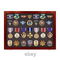 Medal Display Case, Award, Pin, Patches, Insignia, Ribbons Display Cabinet-Medium
