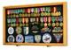 Medal Display Case XL Pin Badge Patch Flag Oak Wood Military Ribbon Shadow Box