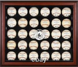 Mets Logo Mahogany Framed 30-Ball Display Case