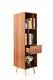 Mid Century Bookshelf Tower Bookcase Box with Drawer Display Home Furniture Brown