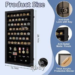 Military Challenge Coin Display Case Lockable Shadow Box for Coins Medals Col Military Challenge Coin Display Case Lockable Shadow Box for Coins Medals Col