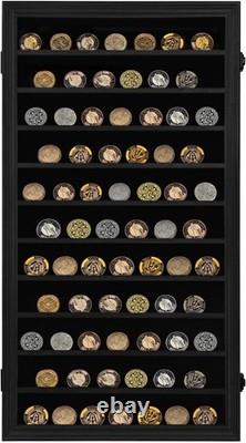 Military Challenge Coin Display Case Lockable Shadow Box for Coins Medals Col