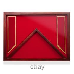 Military Shadow Box Display Case for Burial Flag, Medals USMC Red Velvet