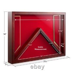 Military Shadow Box Display Case for Burial Flag, Medals USMC Red Velvet