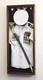 Military Uniform Display Case Cabinet LED Light Walnut Army Shadow Box Gun 45