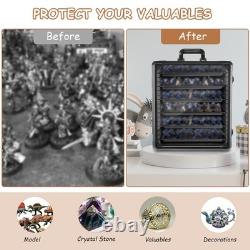 Miniature Storage Case for Collectibles Miniatures, Aluminum Display Cases
