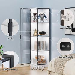 Minifigures Corner Display Case 4 Tier White LED Figure Diecast Car Toy Cabinet Minifigures Corner Display Case 4 Tier White LED Figure Diecast Car Toy Cabinet
