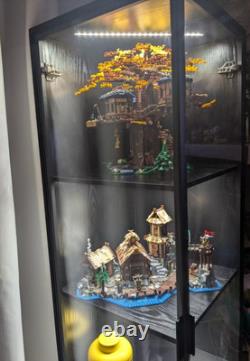 Minifigures Corner Display Case 4 Tier White LED Figure Diecast Car Toy Cabinet Minifigures Corner Display Case 4 Tier White LED Figure Diecast Car Toy Cabinet