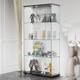 Minifigures Display Case 4 Tier Figure Diecast Model Car Glass Shelf 64 Cabinet