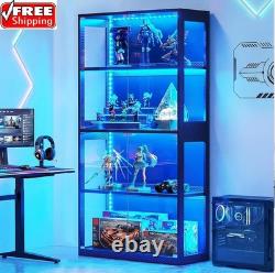 Minifigures Display Case 4 Tier LED Figure Diecast Model Car Glass White Cabinet