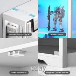 Minifigures Display Case 4 Tier LED Figure Diecast Model Car Glass White Cabinet Minifigures Display Case 4 Tier LED Figure Diecast Model Car Glass White Cabinet