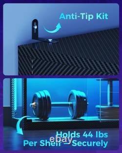 Minifigures Display Case 4 Tier LED Figure Diecast Model Car Glass White Cabinet