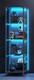 Minifigures Display Case 4 Tier Steel & Glass LED Light Figure Pegboard Cabinet