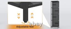 Minifigures Display Case 4 Tier Steel & Glass LED Light Figure Pegboard Cabinet