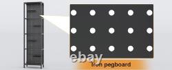 Minifigures Display Case 4 Tier Steel & Glass LED Light Figure Pegboard Cabinet