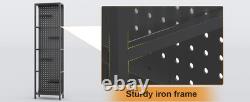 Minifigures Display Case 4 Tier Steel & Glass LED Light Figure Pegboard Cabinet