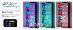 Minifigures Display Case 6 Tier 71 RGB LED Light Figure Glass Car Curio Cabinet