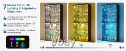 Minifigures Display Case 6 Tier 71 RGB LED Light Figure Glass Car Curio Cabinet