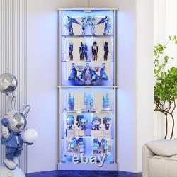 Minifigures Display Case 6 Tier 72 LED Light Figure Collectibles White Cabinet