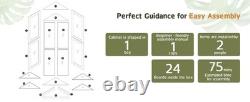 Minifigures Display Case 6 Tier 72 LED Light Figure Collectibles White Cabinet
