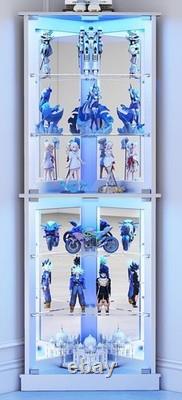 Minifigures Display Case 6 Tier 72 LED Light Figure Collectibles White Cabinet