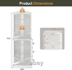 Minifigures Display Case 6 Tier 72 LED Light Figure Collectibles White Cabinet