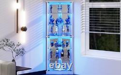 Minifigures Display Case 6 Tier 72 LED Light Figure Collectibles White Cabinet
