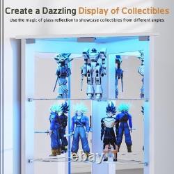Minifigures Display Case 6 Tier 72 LED Light Figure Collectibles White Cabinet