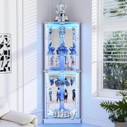 Minifigures Display Case 6 Tier 72 LED Light Figure Collectibles White Cabinet