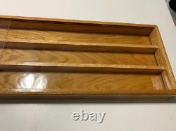 MoPac Display Case with 3 Shelves Plexiglass Doors, 59 3/4 X 12 1/4X 2 1/2