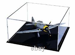 Model Airplane Display Cases 12X12X6 Clear, Black Base, Table Top (A030)
