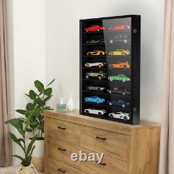 Model Car Display Case 1/24 Wall Mounted Diecast Cabinet Wooden Collection Shelf