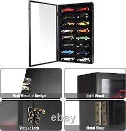 Model Car Display Case 1/24 Wall Mounted Diecast Cabinet Wooden Collection Shelf