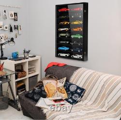 Model Car Display Case 1/24 Wall Mounted Diecast Cabinet Wooden Collection Shelf