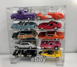 Model Diecast 118 Display Case holds 10 ANGLED SHELVES