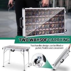 NEW Aluminum Display Case 34x22x20in Foldable Locking Card Jewelry Stand