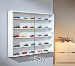 NEW Display Cabinet Modern Storage Shelves Wall Glass Case Box Collectibles Case